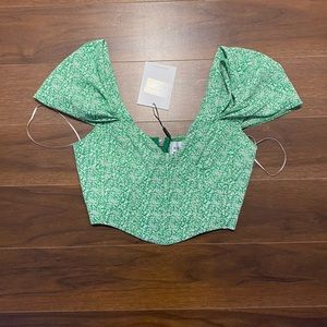Hello molly nwt green corset top cropped small s